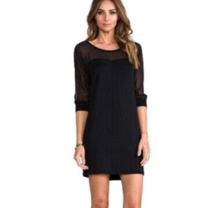 Splendid Black Sheath Mesh Dress